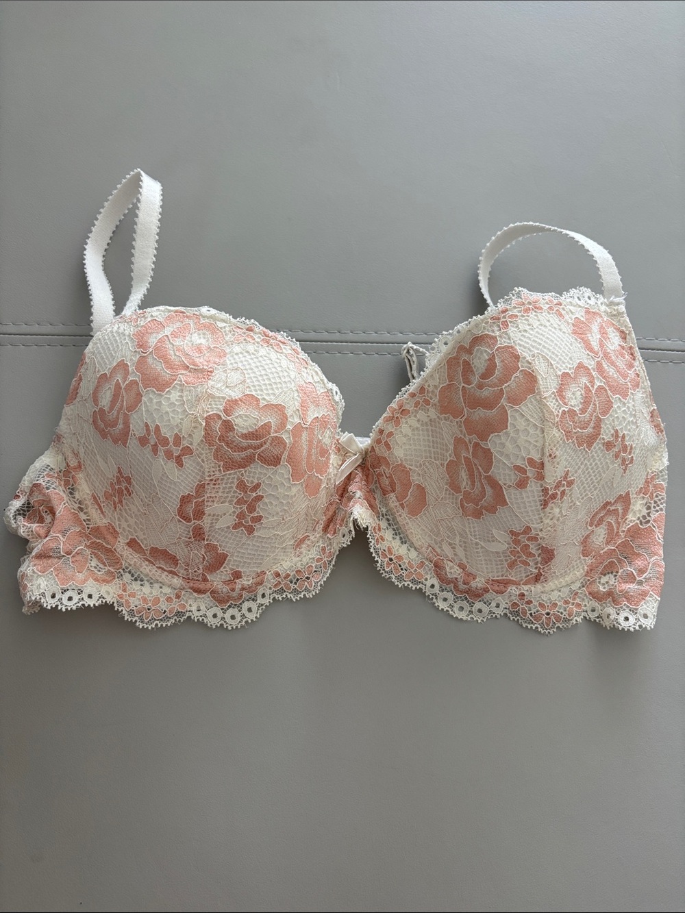 Jezebel Cream Bra with Blush Floral Lace